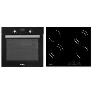 Pachet Samus ONL5 Cuptor Incorporabil Samus SC639CEGV, 62 L, 6 Functii, Curatare catalitica, Grill electric + Plita incorporabila Samus PSVE-64BG6, 4 Zone de gatit, Vitroceramica, Touch Control, 9 Trepte, Timer (Negru) imagine
