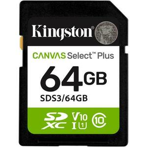 Card de Memorie SDXC Kingston Select Plus, 64GB, Clasa 10 UHS-I imagine