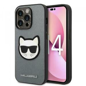 Husa pentru Apple iPhone 14 Pro, Karl Lagerfeld, Saffiano Choupette's Head, Argintie imagine