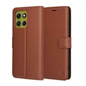 Husa pentru Motorola Moto G86, Techsuit, Leather Folio, Maro imagine