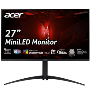 Monitor Gaming IPS LED Acer Nitro XV275KP3b, UHD (3840 x 2160), HDMI, DisplayPort, Pivot, 160 Hz, 2 ms (Negru) imagine