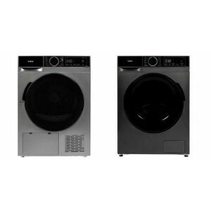 Pachet Samus WMD1 Masina de spalat rufe Samus WSADI-8145DS, 8 kg, Clasa A, 1400 rpm, 15 programe, Motor Inverter (Gri inchis) + Uscator de rufe Samus SADP-836DS, Pompa de caldura, 8 kg, 15 programe, Clasa D, Igienizare UV, Afisaj electronic (Gri inchis) imagine