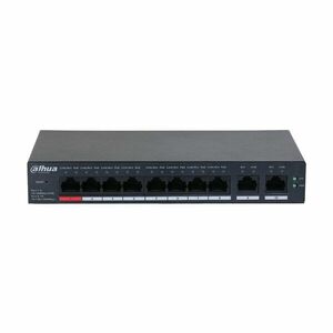 Switch cu 10 porturi Dahua CS4010-8ET-110, 8 porturi PoE 10/100 Mbps, 2 porturi Uplink Gigabit, cu cloud management imagine