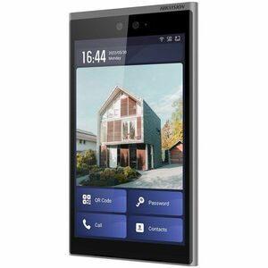 Videointerfon de exterior IP cu recunoastere faciala Hikvision DS-KD9633-E6, 2 + 2 MP, IR 3 m, 13.56 MHz, cod PIN, cod QR, amprenta, microfon si difuzor, 20.000 utilizatori, ecran tactil, aparent imagine