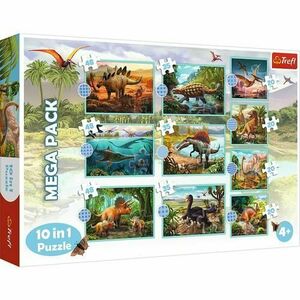Puzzle Trefl 10 in 1 Lumea Dinozaurilor, 20/35/48 piese imagine