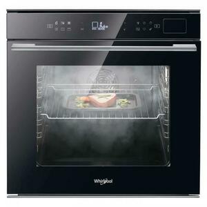 Cuptor incorporabil Whirlpool W7OS44S2HBL, Clasa A+, Capacitate 73 l, 6th Sense, 8 functii, SteamSense, Ready2cook, Grill, Maxi Cooking, Smart Clean, Soft Closing (Negru) imagine