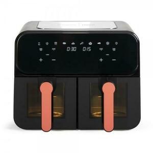 Friteuza dubla cu aer cald Livoo Marmiton DOC316, Tava dubla, 9 l (2x 4.5), 2400 W, 7 programe, Functie SYNC, Temperatura reglabila 80-200 C, Oprire automata (Negru) imagine