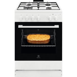Aragaz Electrolux LKG604013W, Gaz, 4 arzatoare, Grill, Rotisor, 60 cm (Alb) imagine