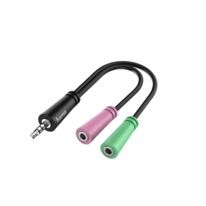 Adapter audio Hama 200352, Jack 3.5 mm - 2 x Jack 3.5 mm (Negru) imagine