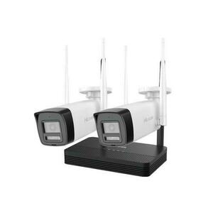 Kit supraveghere exterior WiFi HikVision HiLook IKS-2044BH-PH/W, 4MP, 2.8 mm, IR 30, microfon, difuzor, detectie miscare, slot card imagine