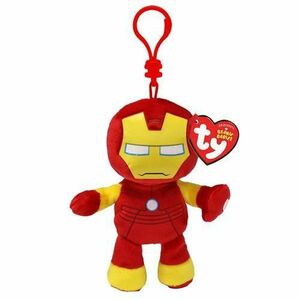 Breloc de plus Ty Iron Man, 8.5 cm (Rosu/Galben) imagine