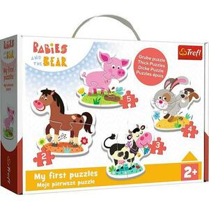 Puzzle Trefl 4 in 1 - La ferma, 14 piese imagine