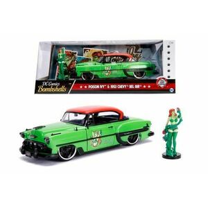 Masinuta cu figurina - Bombshells 1953 Chevy Bel Air, Poison Ivy (Verde) imagine