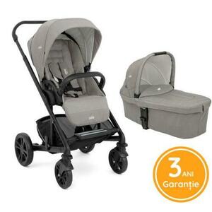 Carucior multifunctional 2 in 1 Joie Chrome Pebble, 0-22 kg (Gri/Negru) imagine