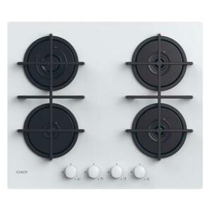 Plita incorporabila CANDY CVFG6PX, Gaz pe sticla, 4 arzatoare, Grilaje fonta, Sticla securizata (Alb) imagine