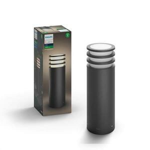 Stalp iluminat exterior Philips Hue Lucca, E27, 9.5W (60W), 240V, IP44, lumina calda, 806 lumeni, durata de viata 25.000 de ore, inaltime 44.8cm, culoare antracit, material aluminiu, bec alb Hue inclus imagine