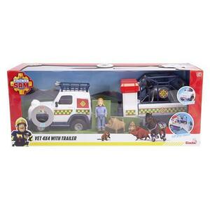 Pompierul Sam Vehicul Salvare Animale Cu Figurine Si Remorca imagine
