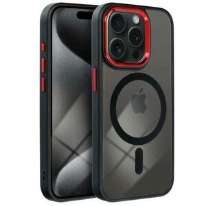 Husa MagSafe pentru Apple iPhone 14 Pro, OEM, Color Edge Mag, Neagra - Rosie imagine