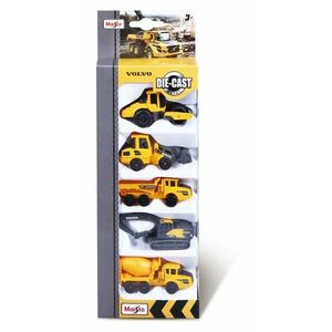 Set 5 utilaje de constructii Volvo (Galben) imagine