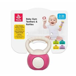 Jucarie dentitie Gantera Kettlebell, 3 luni+, Hola imagine