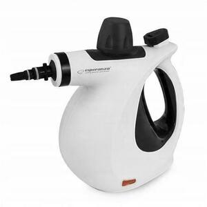 Aparat de curatat cu abur Esperanza ASALTO EHS008, 1000W, rezervor 350ml, protectie la supraincalzire, presiune abur 3 bar, 16 accesorii, Alb imagine