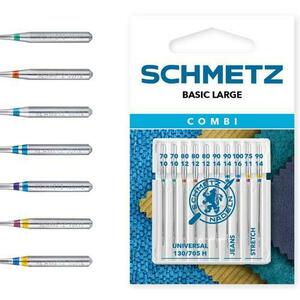 Set combinat 10 ace de cusut, finete 70-75-80-90-100, Schmetz 130/705 H XVS imagine
