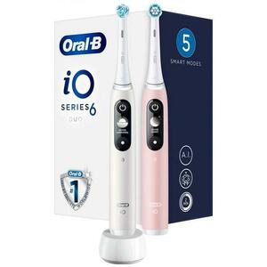 Periute de dinti electrice Oral-B iO6, 5 moduri periaj, Timer, Senzor presiune Smart (Alb/Roz) imagine