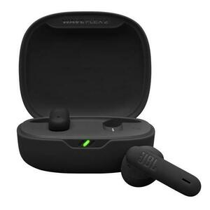 Casti In-Ear JBL Wave Flex 2, True Wireless, Bluetooth, Autonomie 10 ore/40 ore, IP54 (Negru) imagine