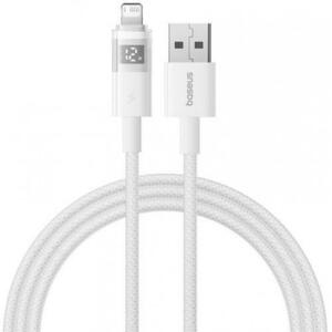 Cablu Date si Incarcare USB-A - Lightning Baseus Display 2 P10382700211-01, 18W, 2m, Alb imagine