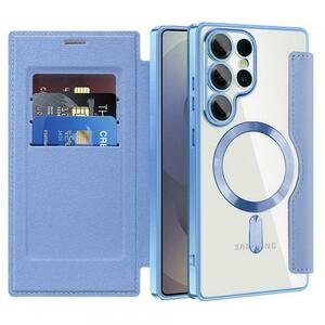 Husa MagSafe pentru Samsung Galaxy S25 Ultra S938, Techsuit, SmartMag Book, Bleu imagine