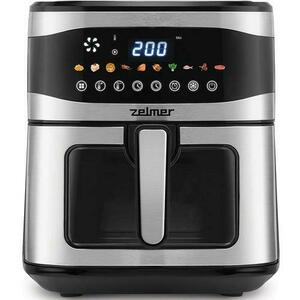 Friteuza cu Aer Cald Zelmer ZAF1500, Capacitate 6.5L, 10 Programe, Timer, 1600W (Negru/Inox) imagine