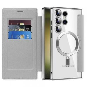 Husa MagSafe pentru Samsung Galaxy S23 Ultra S918 Techsuit SmartMag Book (Gri) imagine