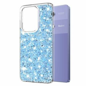 Husa pentru Xiaomi Redmi Note 13 Pro 4G / Poco M6 Pro 4G, Techsuit, Sparkly Glitter, Bleu imagine