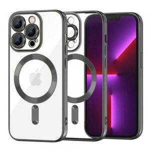 Husa MagSafe pentru Apple iPhone 13 Pro, Techsuit, Luxury Crystal, Neagra imagine