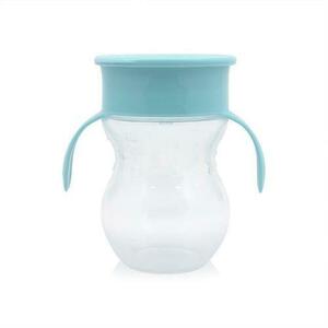 Cana de tranzitie anti-varsare, Lorelli, sistem de baut din orice pozitie 360 grade, 12 luni+, forma ergonomica, capac protectie, 270 ml, Blue imagine