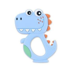 Jucarie de dentitie din silicon Lorelli Dino Lucky, peste 3 luni, Albastru imagine