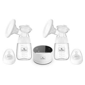 Pompa de san electrica dubla Lorelli, fara BPA, cu alimentare la priza, 180ml, Alb imagine