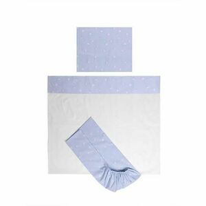 Set lenjerie pat 60 x 120 cm Lorelli Tiny Dream, 3 piese, bumbac ranforce, Albastru imagine