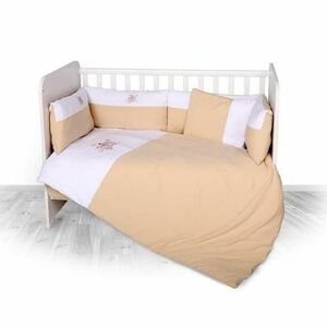 Set lenjerie pat 15 piese Lorelli Jersey, 60x120 cm, cu broderie, Crem imagine