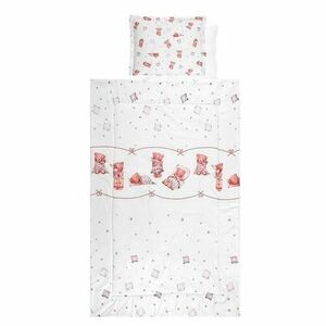 Set lenjerie pat 4 piese Lorelli Bears & Pillows Beige, bumbac ranforce imagine