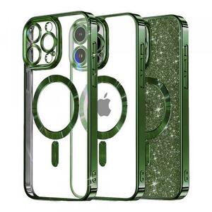 Husa MagSafe pentru Apple iPhone 14 Pro Max, Techsuit Luxury Glitter (Verde) imagine