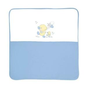Patura bumbac bebe Lorelli Za Za, 90x90 cm, Albastru imagine