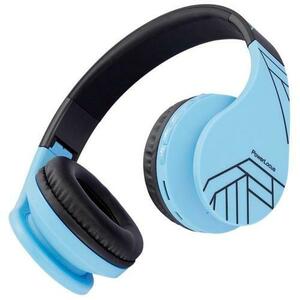 Casti Wireless Over-Ear Pentru Copii, PowerLocus P1, Protectie auz 85db, Microfon, Wireless, Bluetooth 5.3, Compatibilitate universala pentru iPhone, Android, Laptop, PC (Negru/Albastru) imagine
