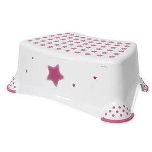 Inaltator baie Lorelli Stars Pink, antiderapant, 40.5x29x14 cm, Alb imagine