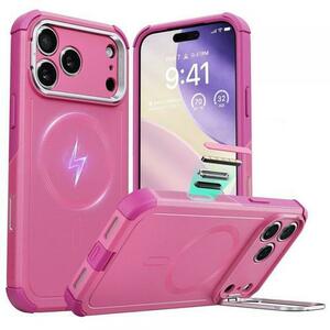 Husa MagSafe pentru Apple iPhone 17 Pro, ESR, Cyber Armor Kickstand, Roz imagine