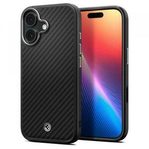 Husa MagSafe pentru Apple iPhone 17, Spigen, Enzo Aramid T, Neagra Argintie imagine