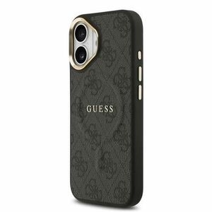 Husa Protectie Spate Guess PU Leather 4G Gold Frame MagSafe pentru Apple iPhone 17 (Negru) imagine