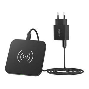 Pachet Choetech Qi 10W incarcator wireless T511-S + Incarcator retea QC3.0 18W 3A Q5003 + Cablu USB microUSB 1.2m (Negru) imagine