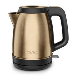 Fierbator apa Tefal Coppertinto KI280G10, 2400W, 1.7L, filtru anticalcar, inox, indicator nivel apa, baza rotativa 360 (Negru/Maro) imagine