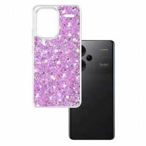 Husa pentru Xiaomi Redmi Note 13 Pro+, Techsuit, Sparkly Glitter, Magenta imagine